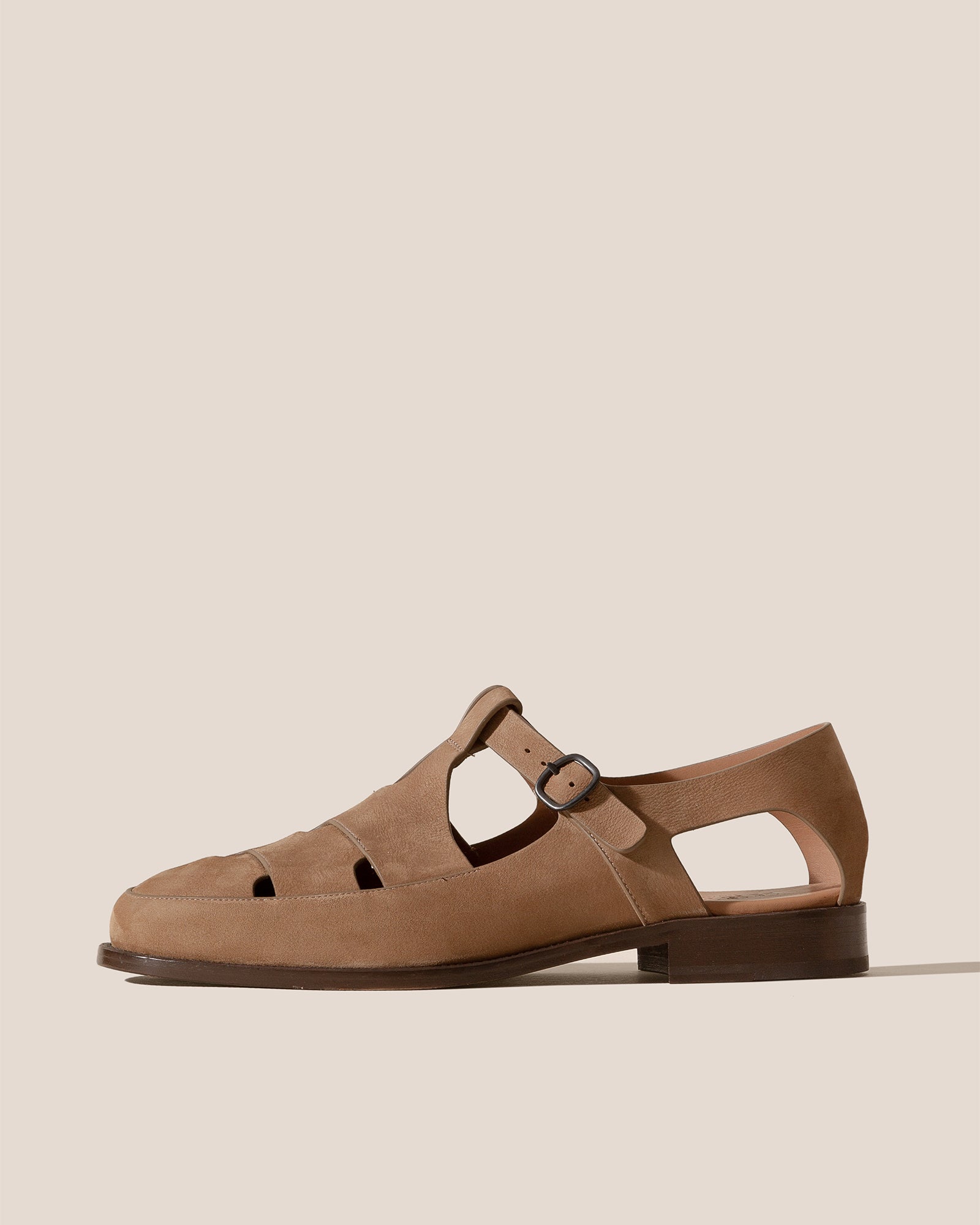 BESSO NUBUCK - Men's Woven T-bar Sandal