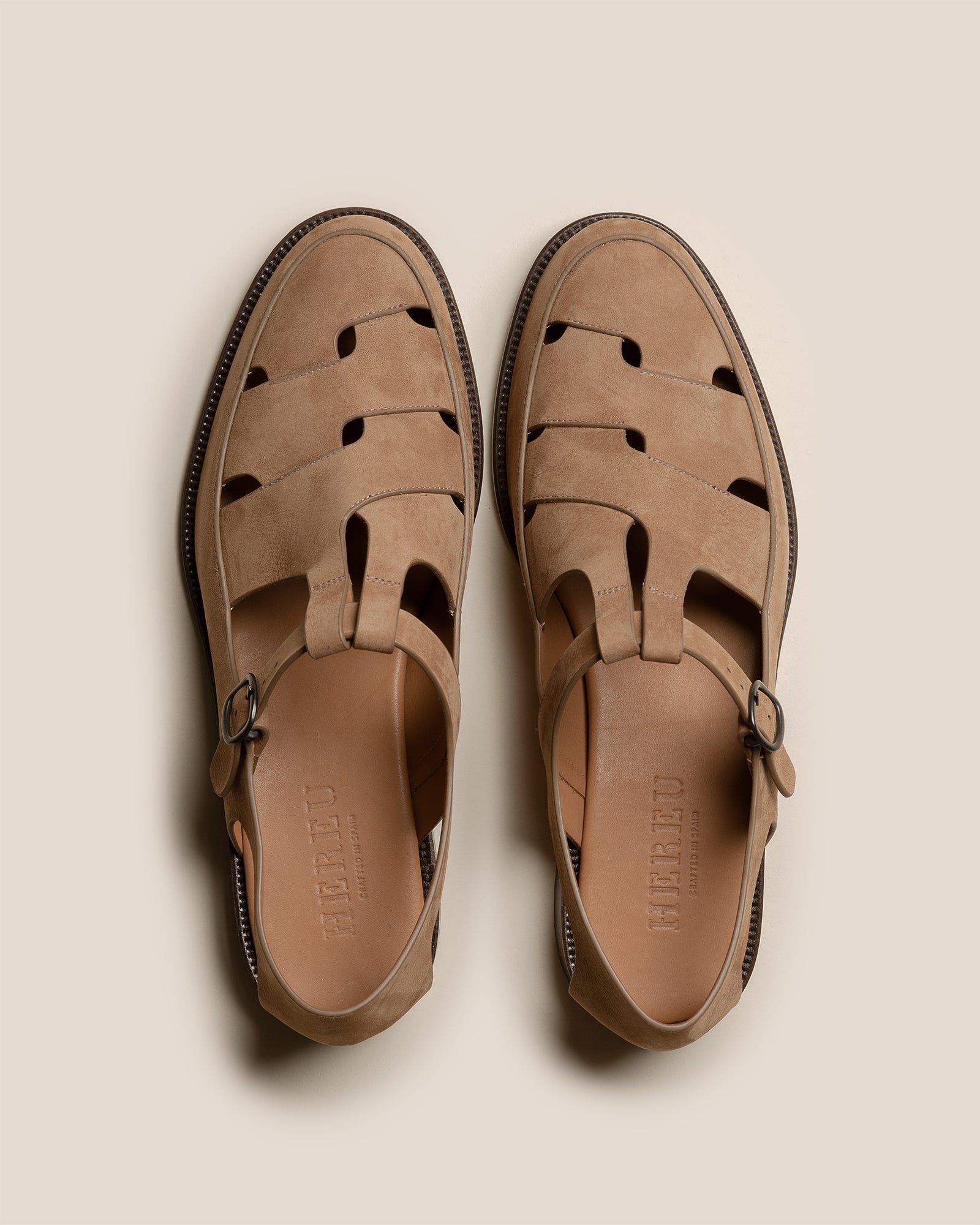 BESSO NUBUCK - Men's Woven T-bar Sandal