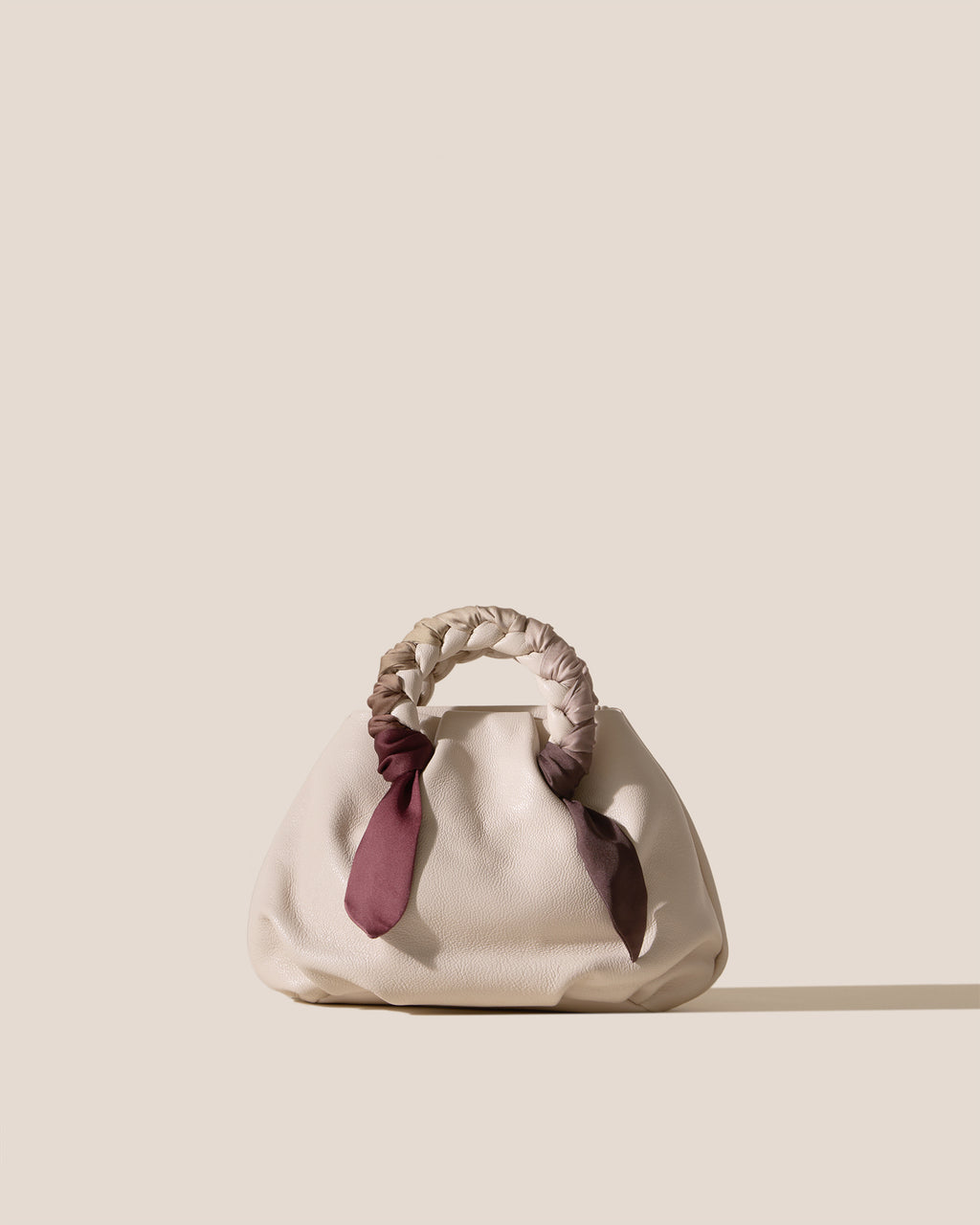 BOMBON FOULARD - Plaited-handle Leather Handbag