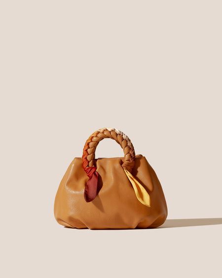 BOMBON FOULARD - Plaited-handle Leather Handbag