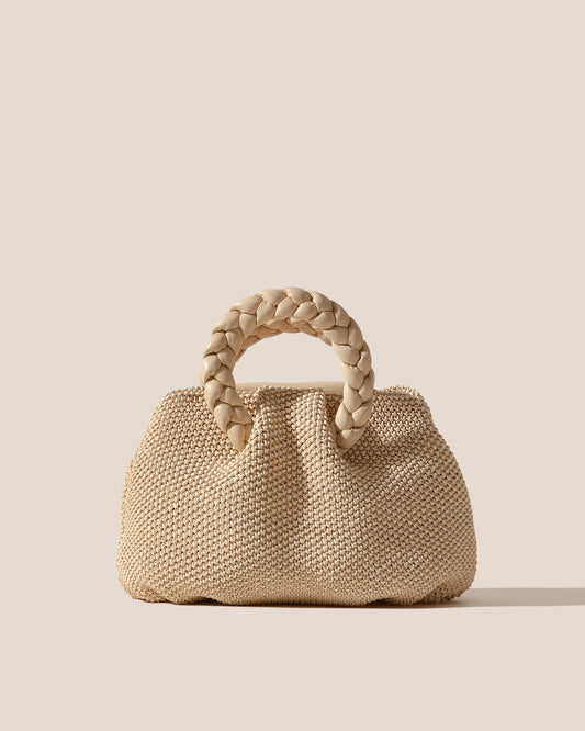 BOMBON M SOFT RAFFIA - Medium Plaited-handle Raffia Handbag
