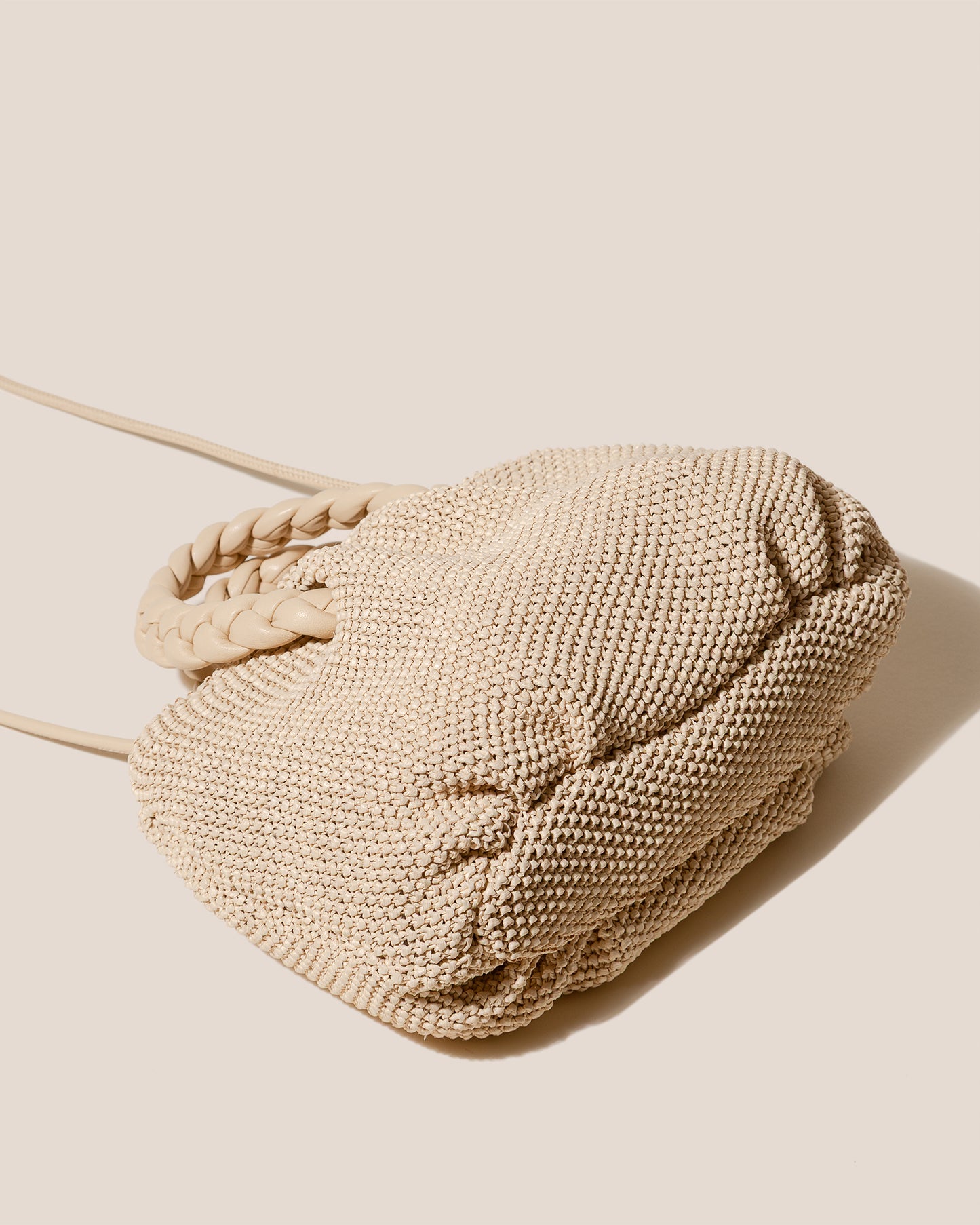 BOMBON M SOFT RAFFIA - Medium Plaited-handle Raffia Handbag