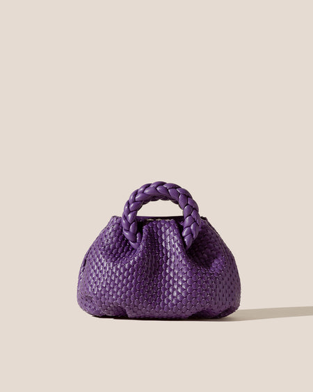 BOMBON WOVEN - Small Plaited-handle Leather Crossbody Bag