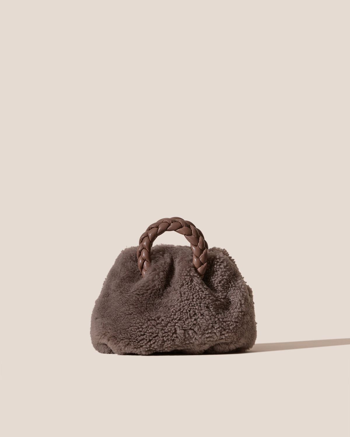BOMBON SHEARLING - Plaited-handle Shearling Handbag