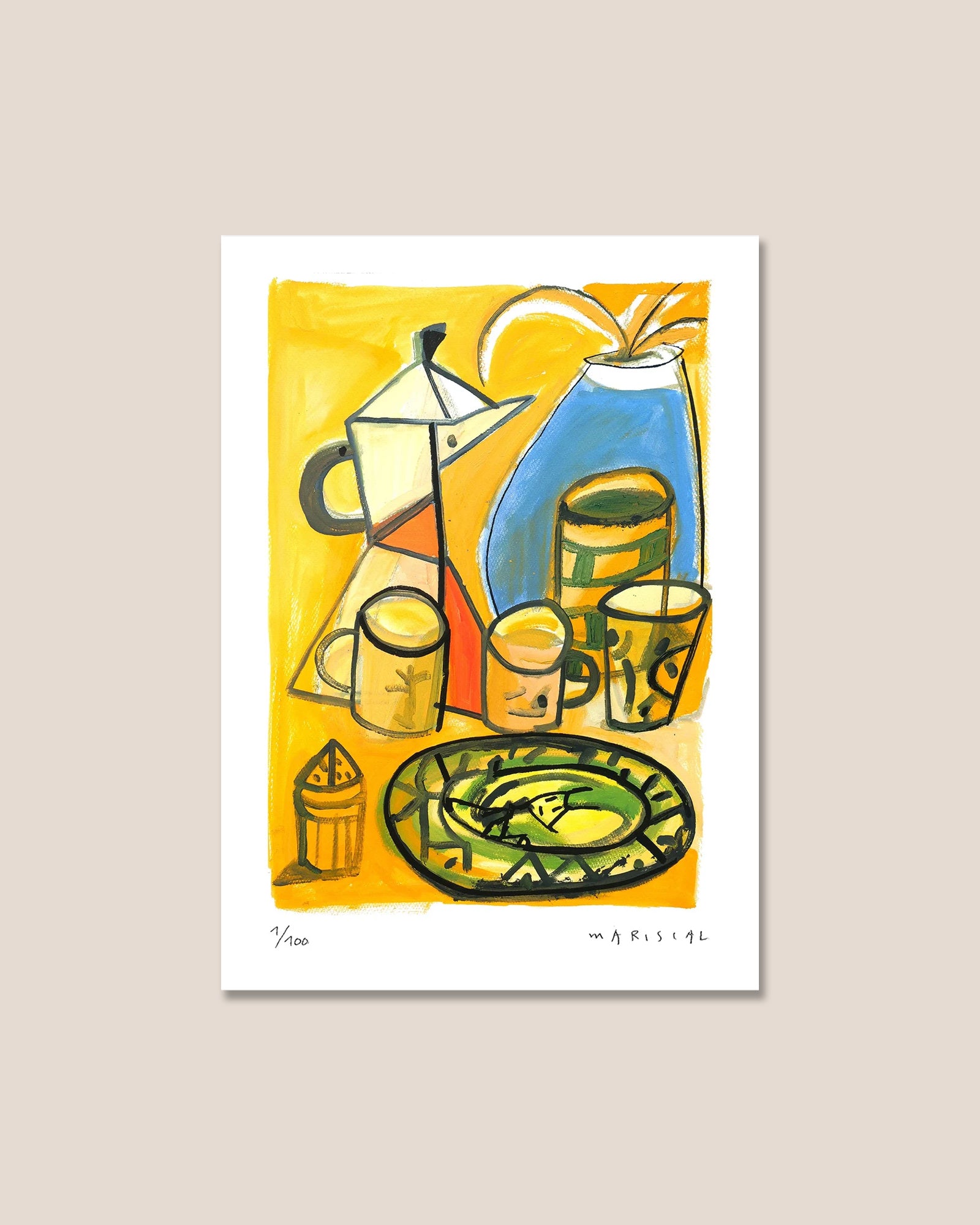 "Bodegón desayuno al sol" - Javier Mariscal Print
