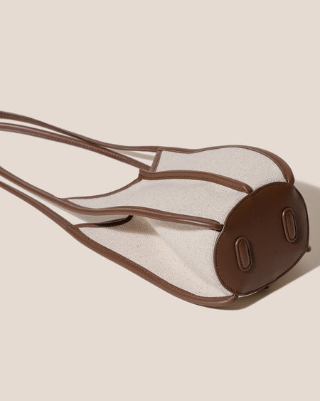 CALELLA BUCKET CANVAS - Leather-trimmed Shoulder Bag