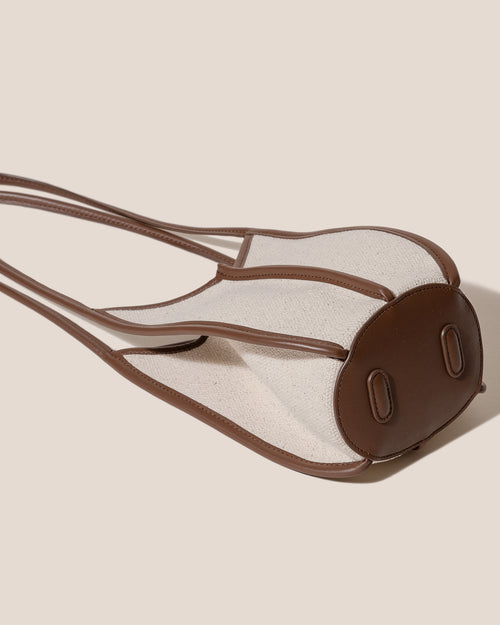 CALELLA BUCKET CANVAS - Leather-trimmed Shoulder Bag