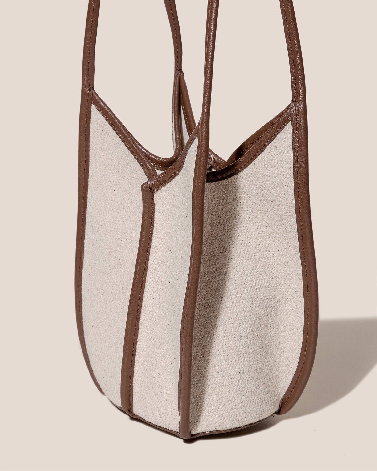 CALELLA BUCKET CANVAS - Leather-trimmed Shoulder Bag