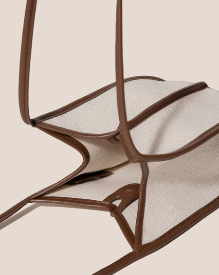 CALELLA BUCKET CANVAS - Leather-trimmed Shoulder Bag