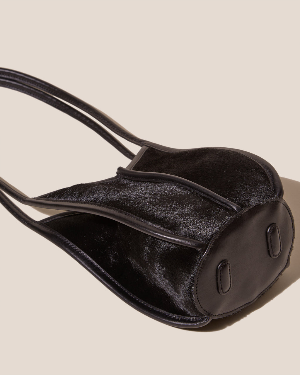 CALELLA BUCKET CALF HAIR - Leather-trimmed Shoulder Bag