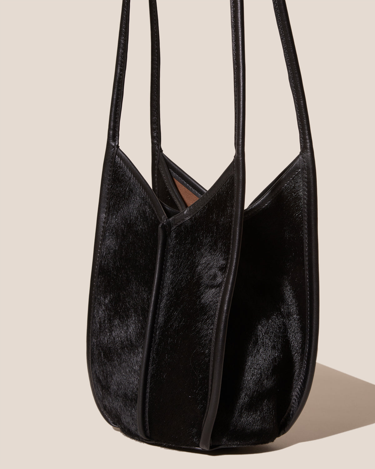 CALELLA BUCKET CALF HAIR - Leather-trimmed Shoulder Bag