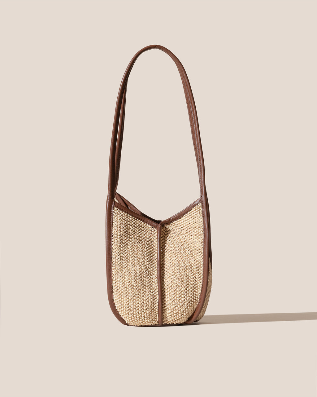 CALELLA BUCKET SOFT RAFFIA - Leather-trimmed Shoulder Bag
