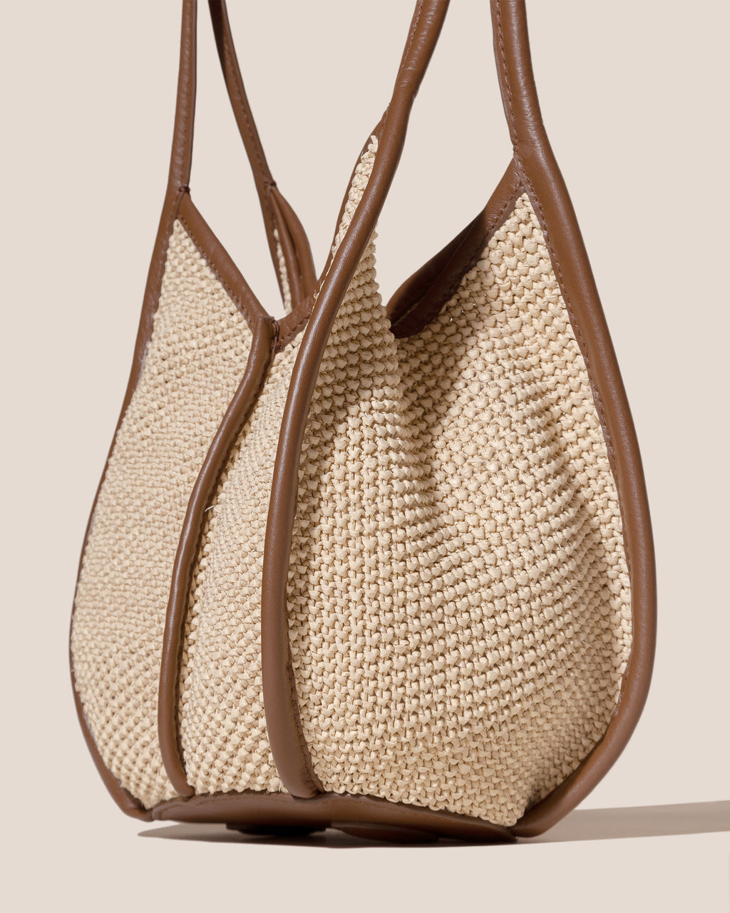 CALELLA BUCKET SOFT RAFFIA - Leather-trimmed Shoulder Bag