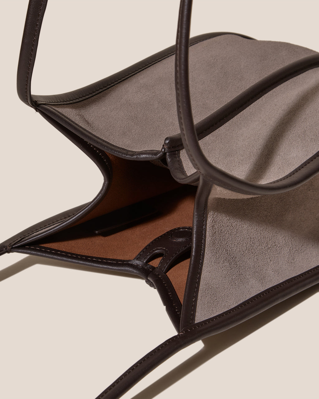CALELLA BUCKET SUEDE - Leather-trimmed Shoulder Bag