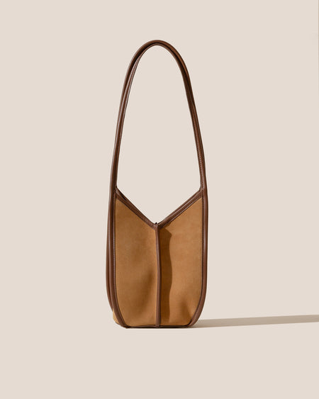 CALELLA BUCKET SUEDE - Leather-trimmed Shoulder Bag