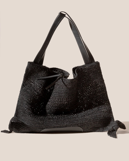 CADOR - Slouchy Crocheted Raffia Shoulder Bag