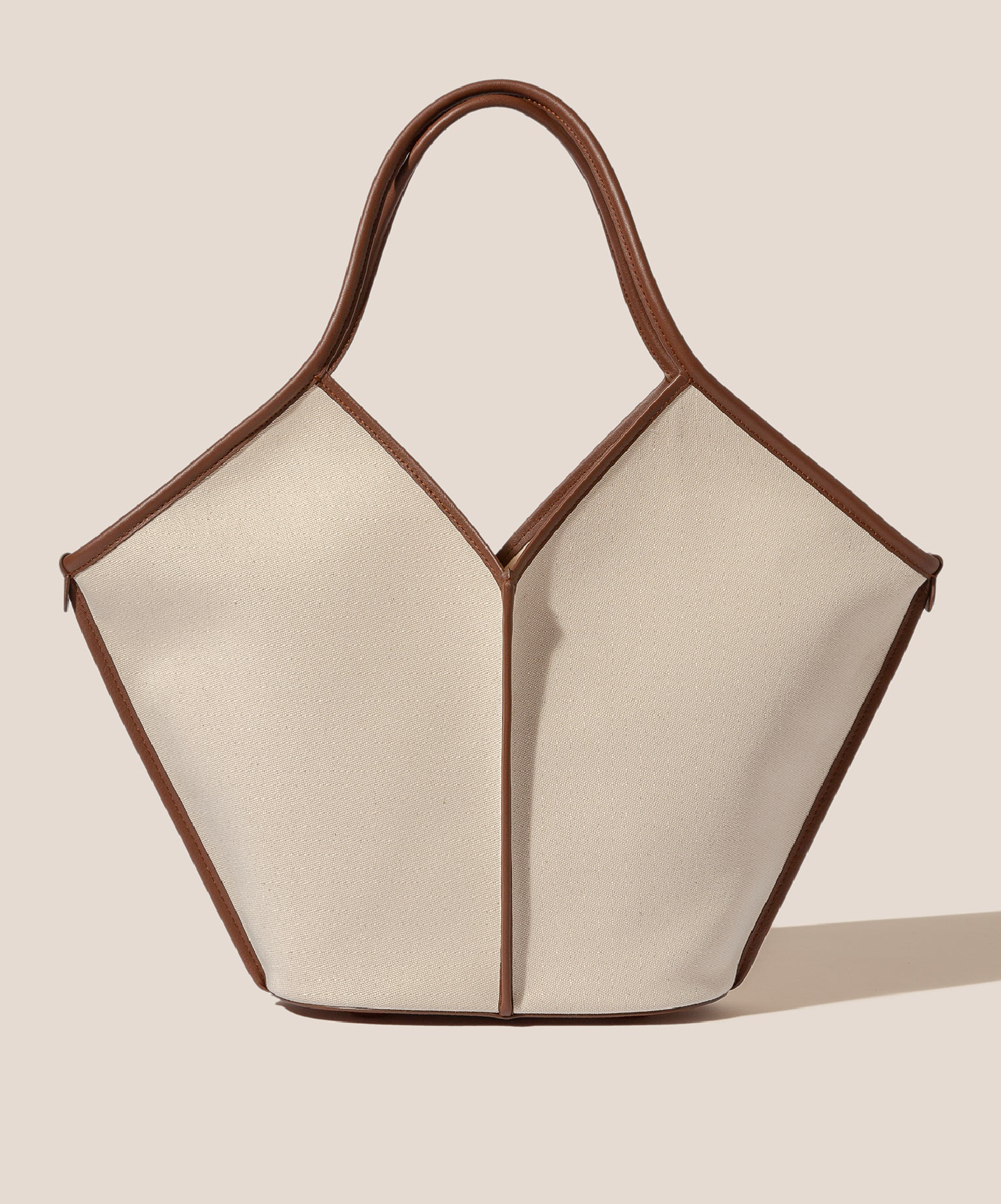 CALELLA - Leather-trimmed Organic Cotton Tote Bag