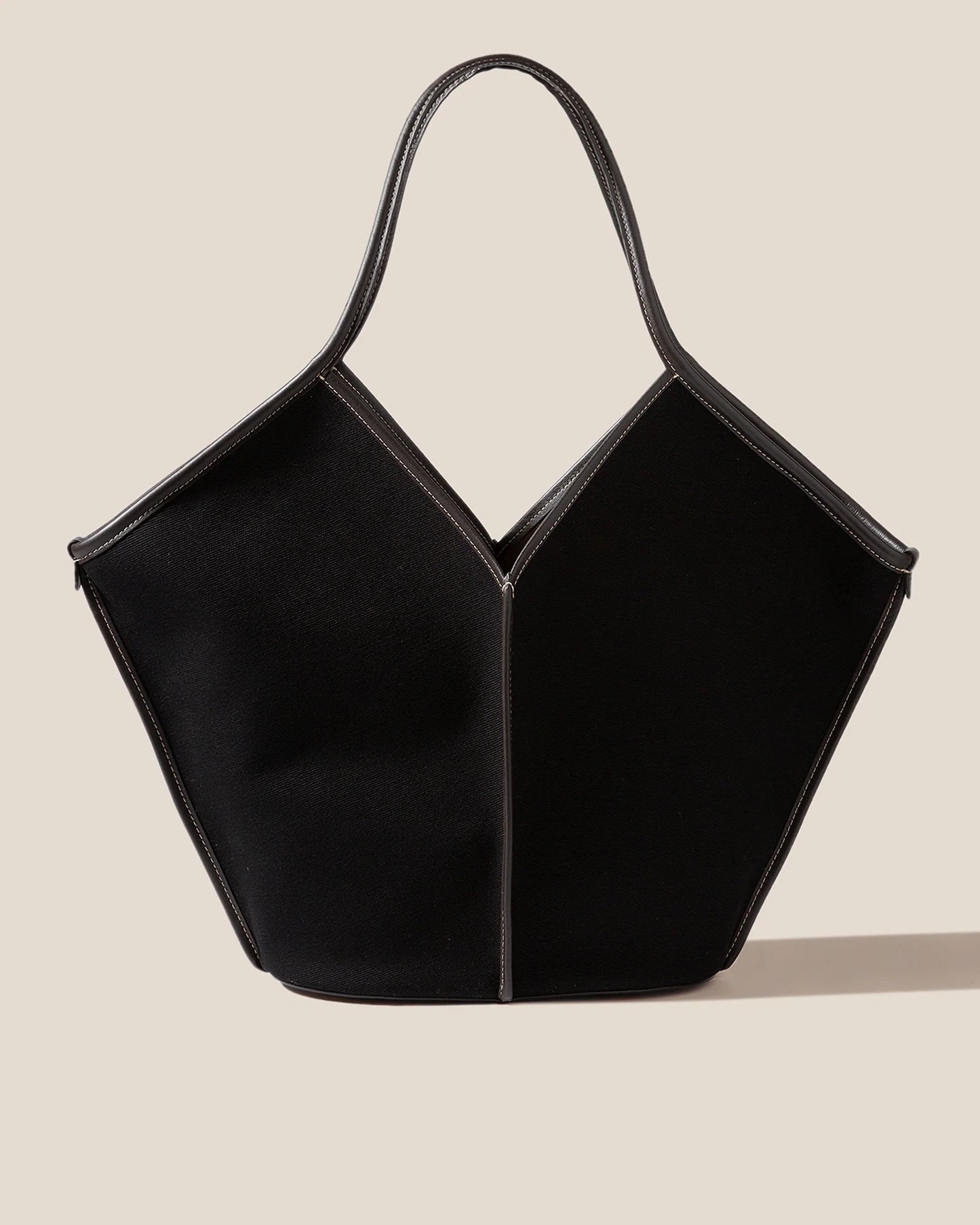 HEREU Calella ダメージ加工 ラージ レザー トート CALELLA - Leather-trimmed Organic Cotton Tote Bag – Hereu Studio