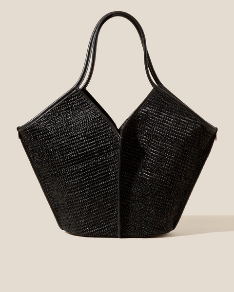 HEREU Calella ダメージ加工 ラージ レザー トート CALELLARAFFIABLACK-01_6fb232f2