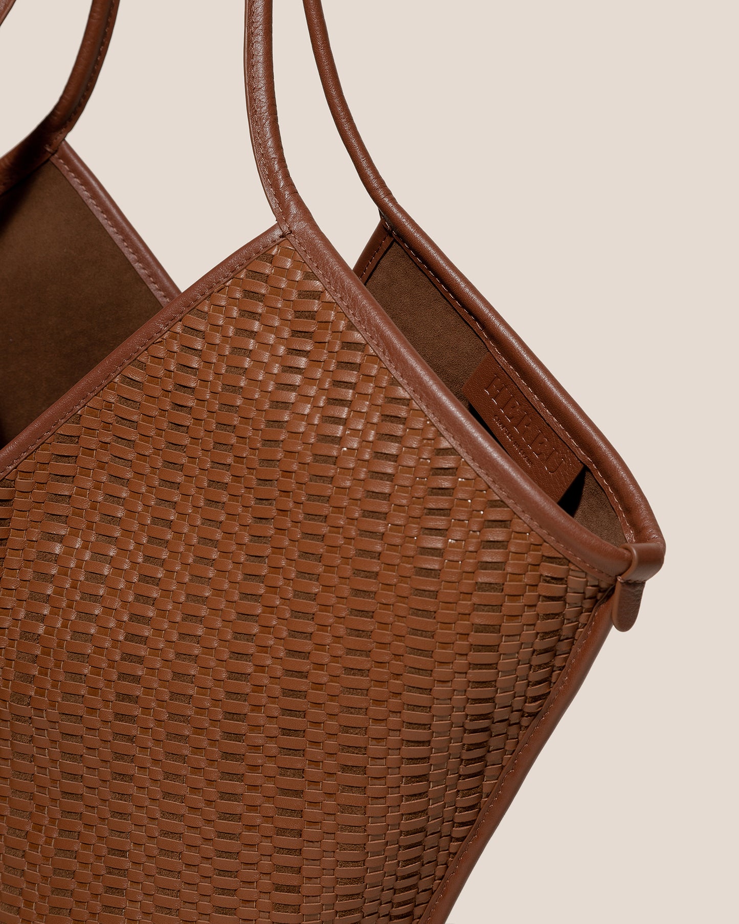 CALELLA WOVEN - Leather-trimmed Tote Bag