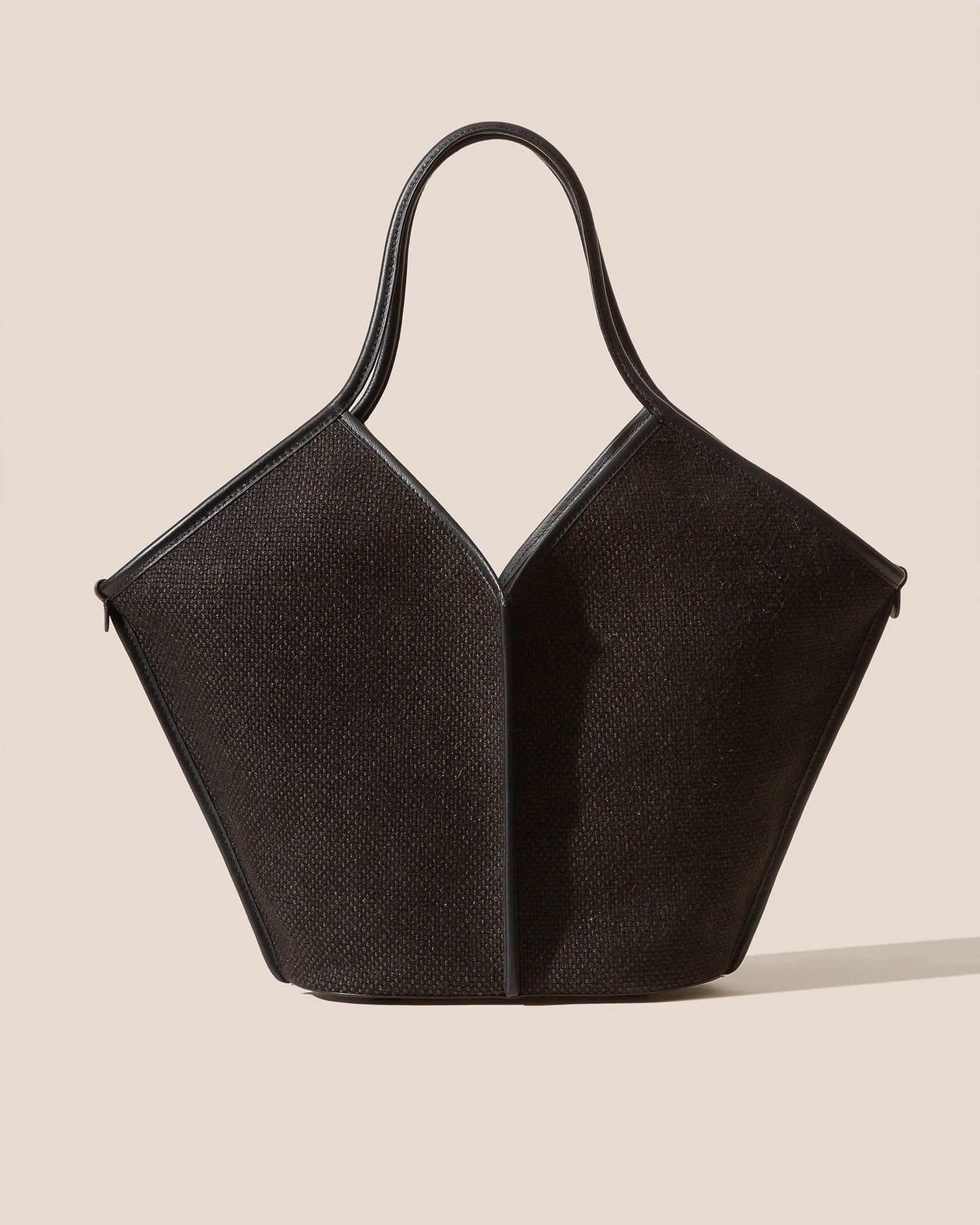 CALELLA WINTER - Leather-trimmed Organic Cotton Tote Bag