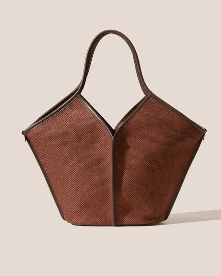 CALELLA WINTER - Leather-trimmed Organic Cotton Tote Bag