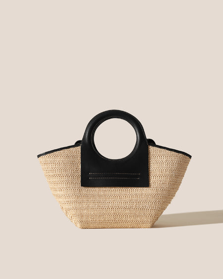 CALA S RAFFIA - Leather-trimmed Tote Bag