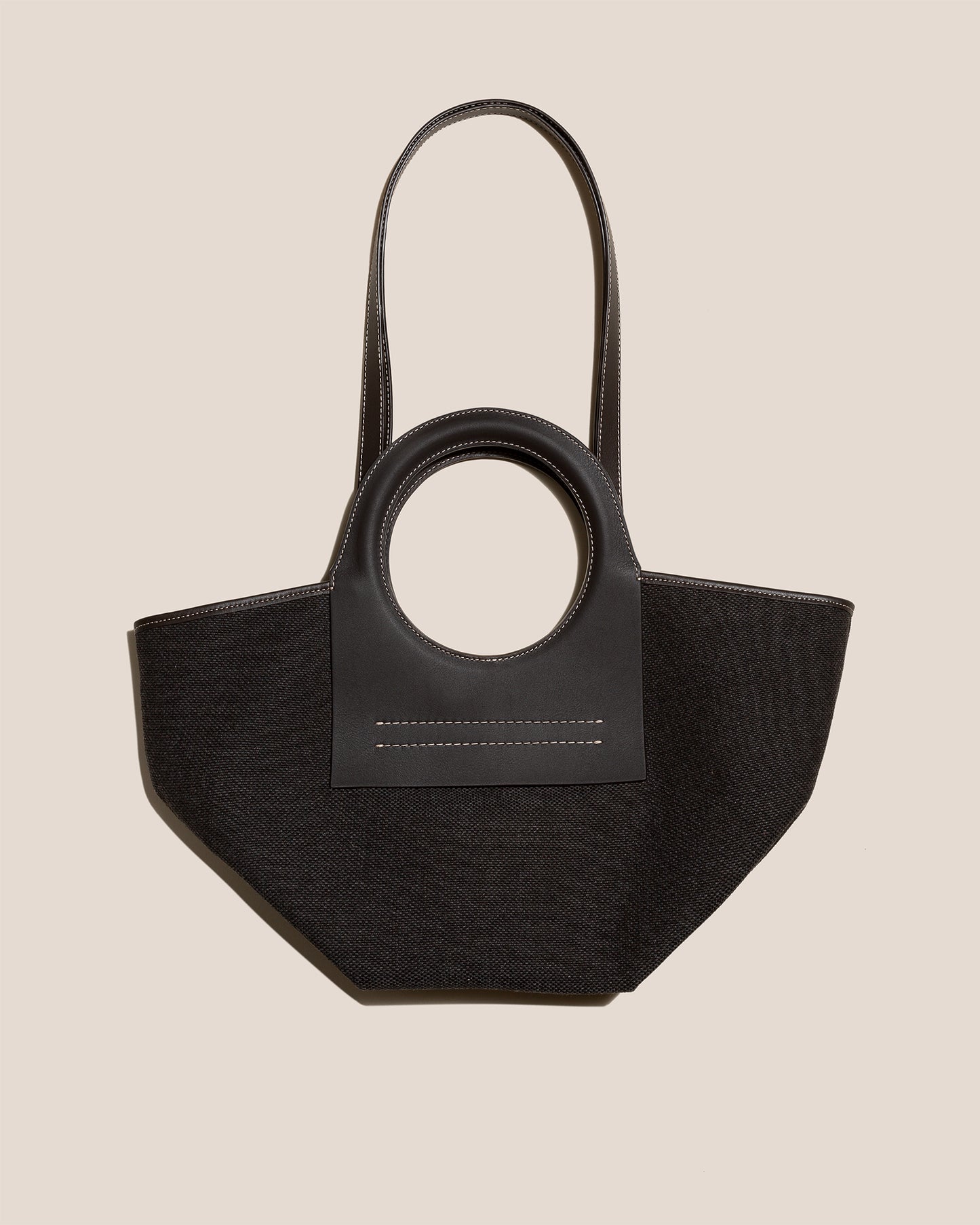 CALA S WINTER - Leather-trimmed Thick Textile Tote Bag