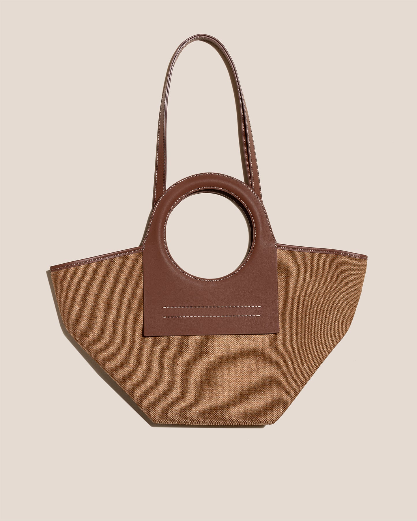 CALA S WINTER - Leather-trimmed Thick Textile Tote Bag