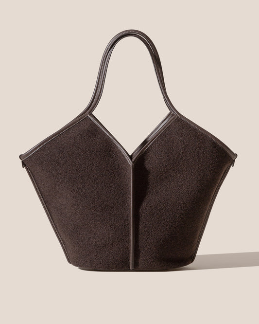 CALELLA WOOL - Leather-trimmed Tote Bag