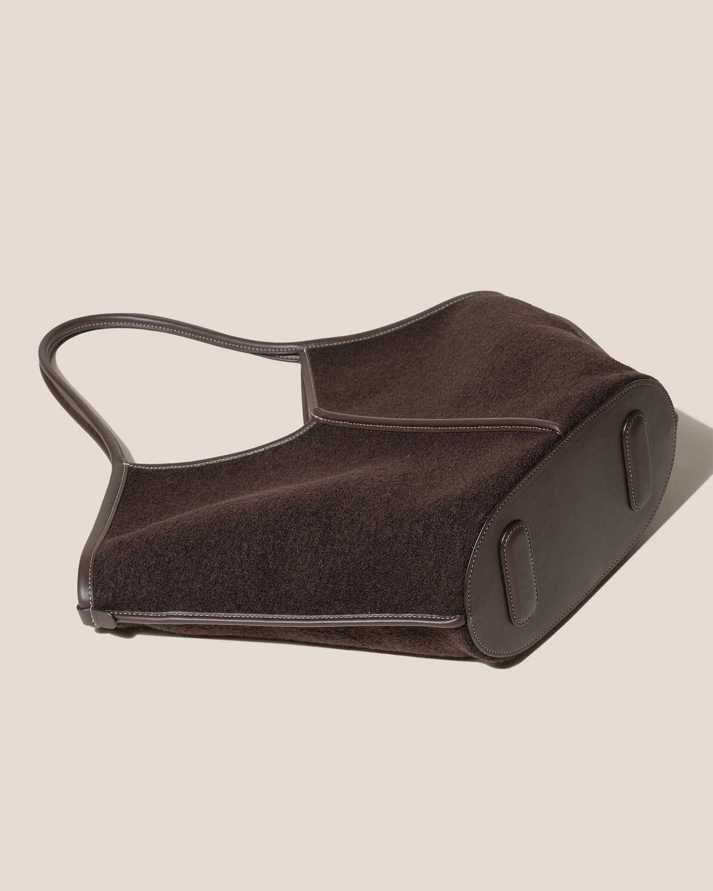 CALELLA WOOL - Leather-trimmed Tote Bag