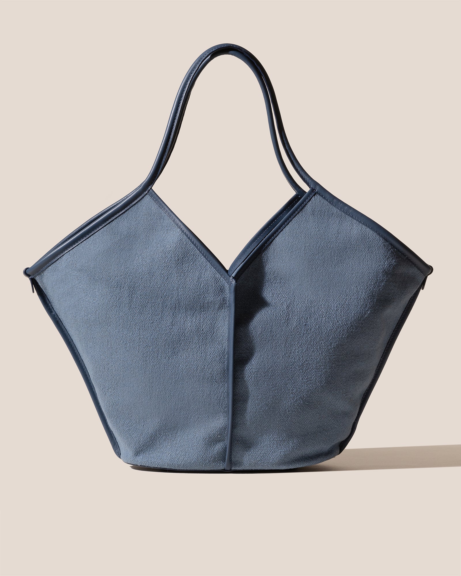 CALELLA SOFT LINEN - Leather-trimmed Tote Bag