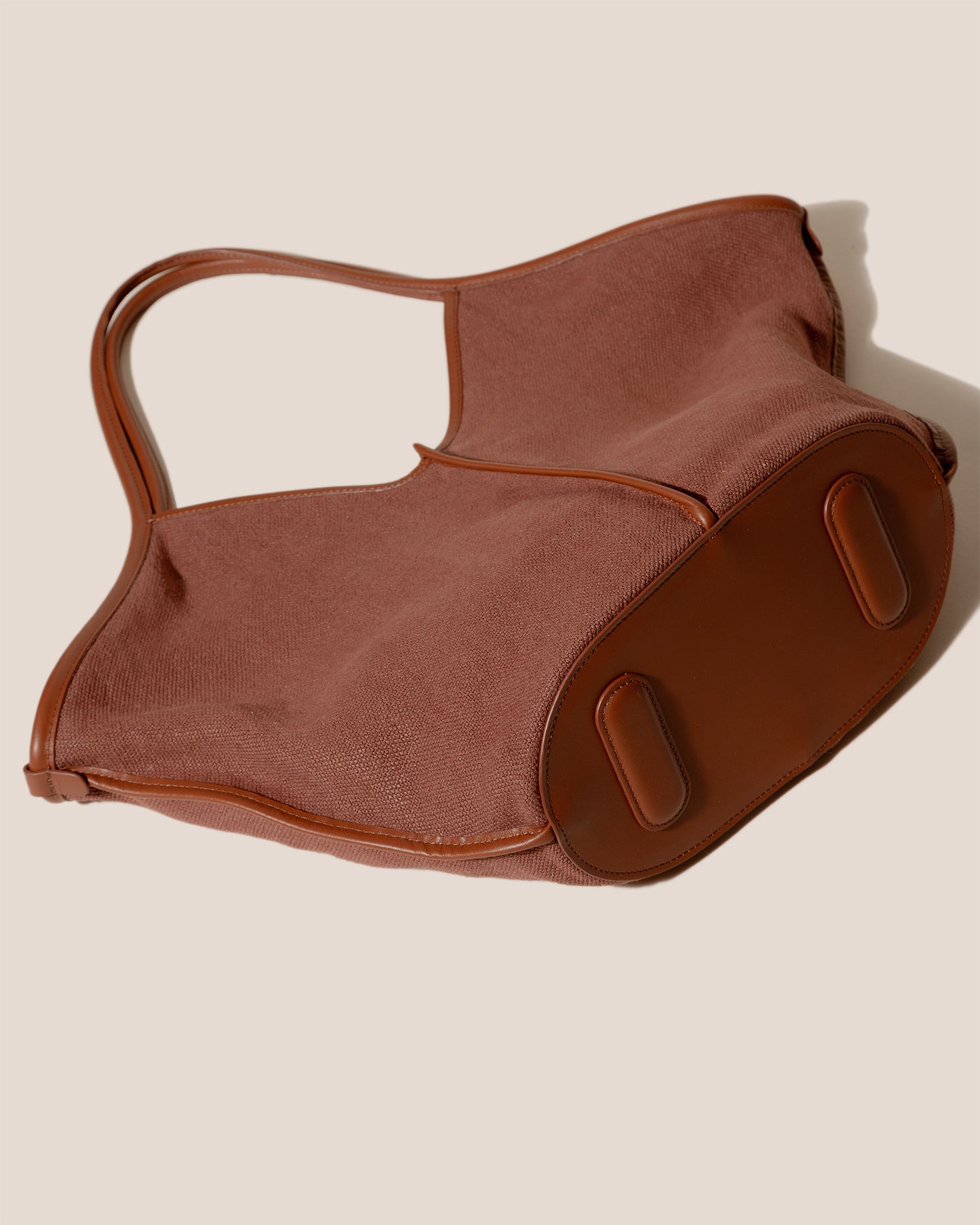 CALELLA SOFT LINEN - Leather-trimmed Tote Bag