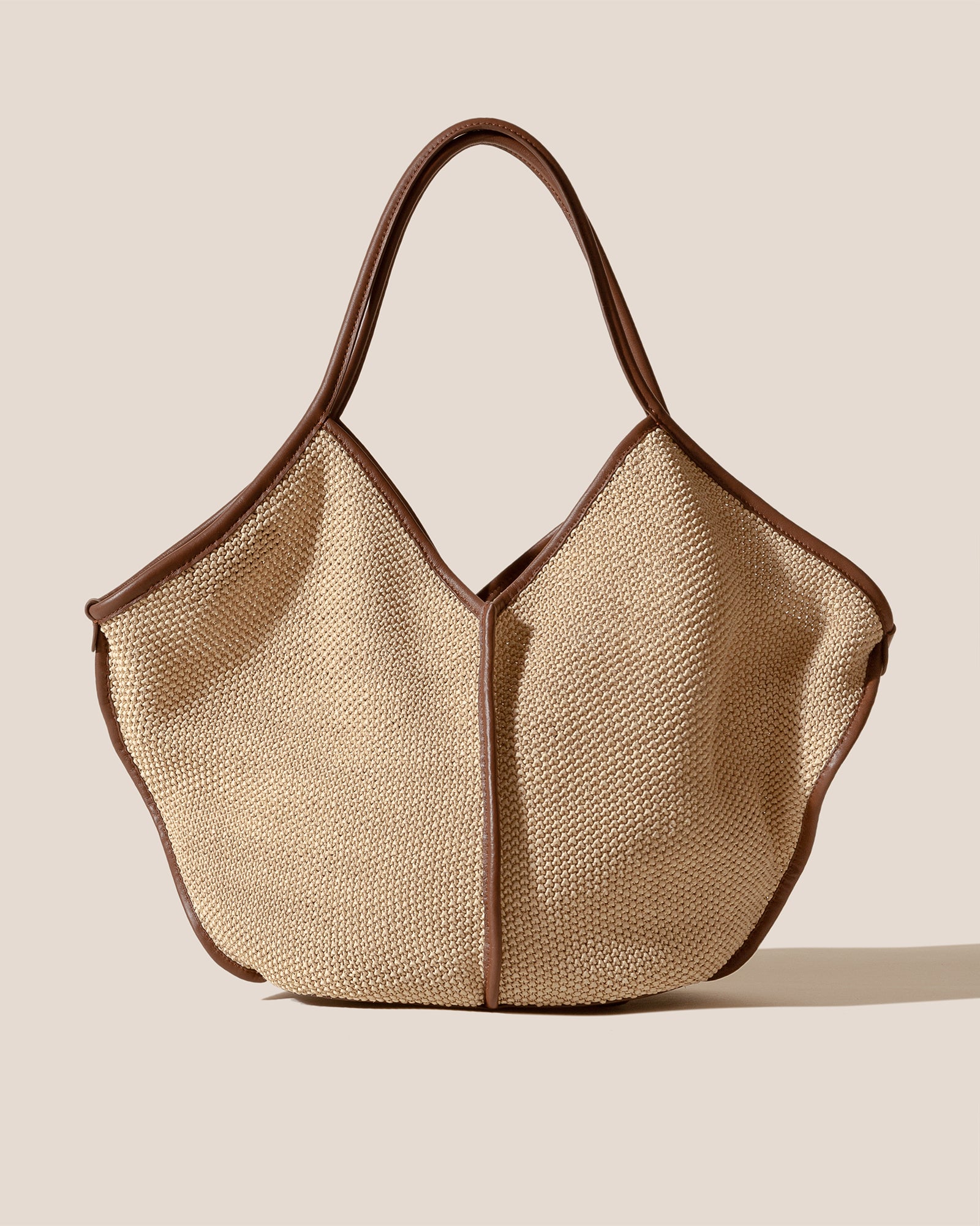 CALELLA SOFT RAFFIA - PRE-ORDER - Leather-trimmed Tote Bag