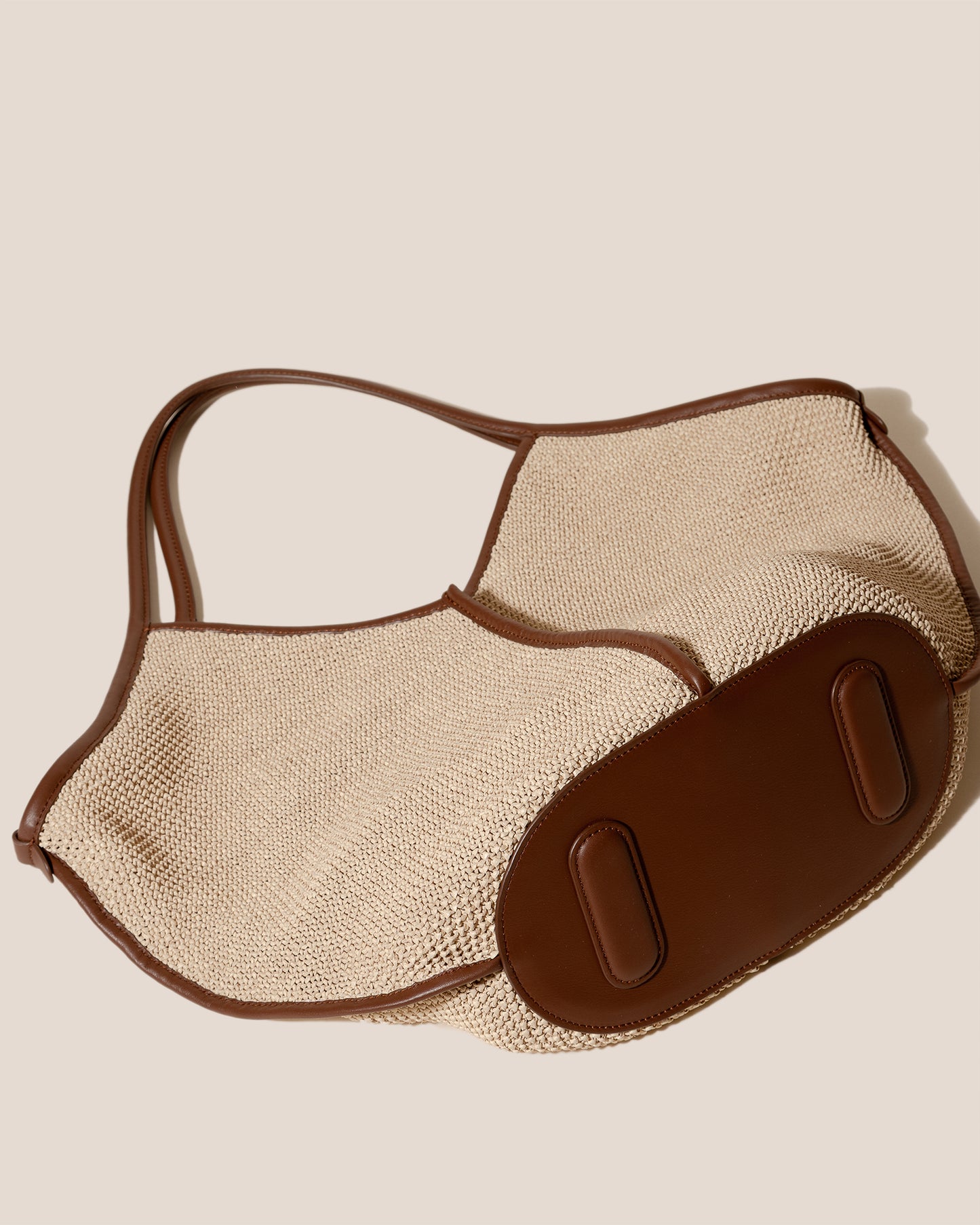 CALELLA SOFT RAFFIA - Leather-trimmed Tote Bag