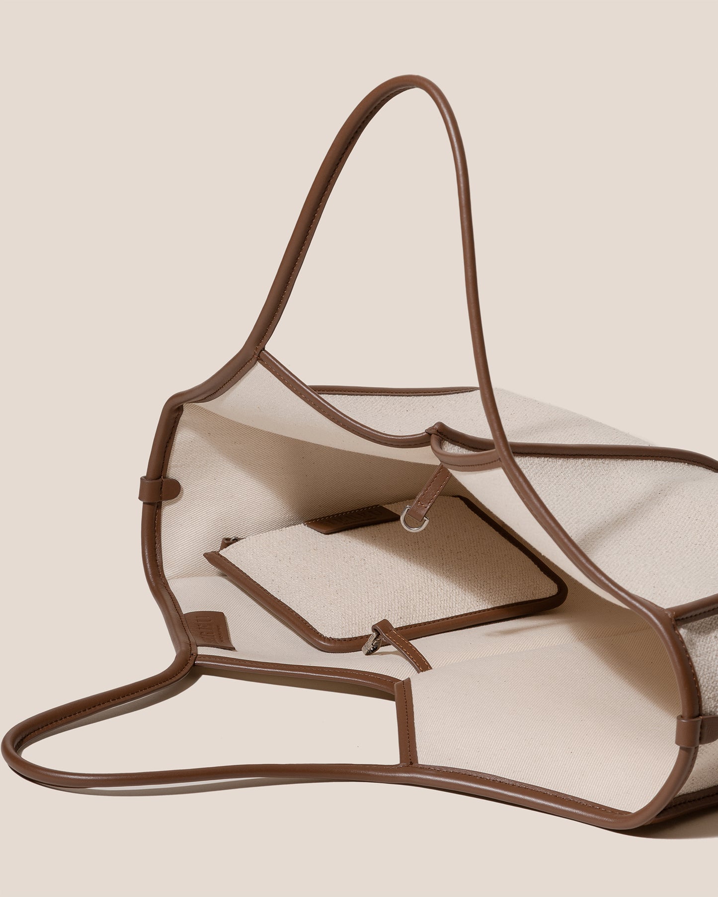 CALELLA SQUARED MEDIUM CANVAS - Leather-trimmed Tote Bag