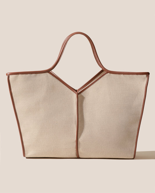 CALELLA SQUARED - Leather-trimmed Tote Bag