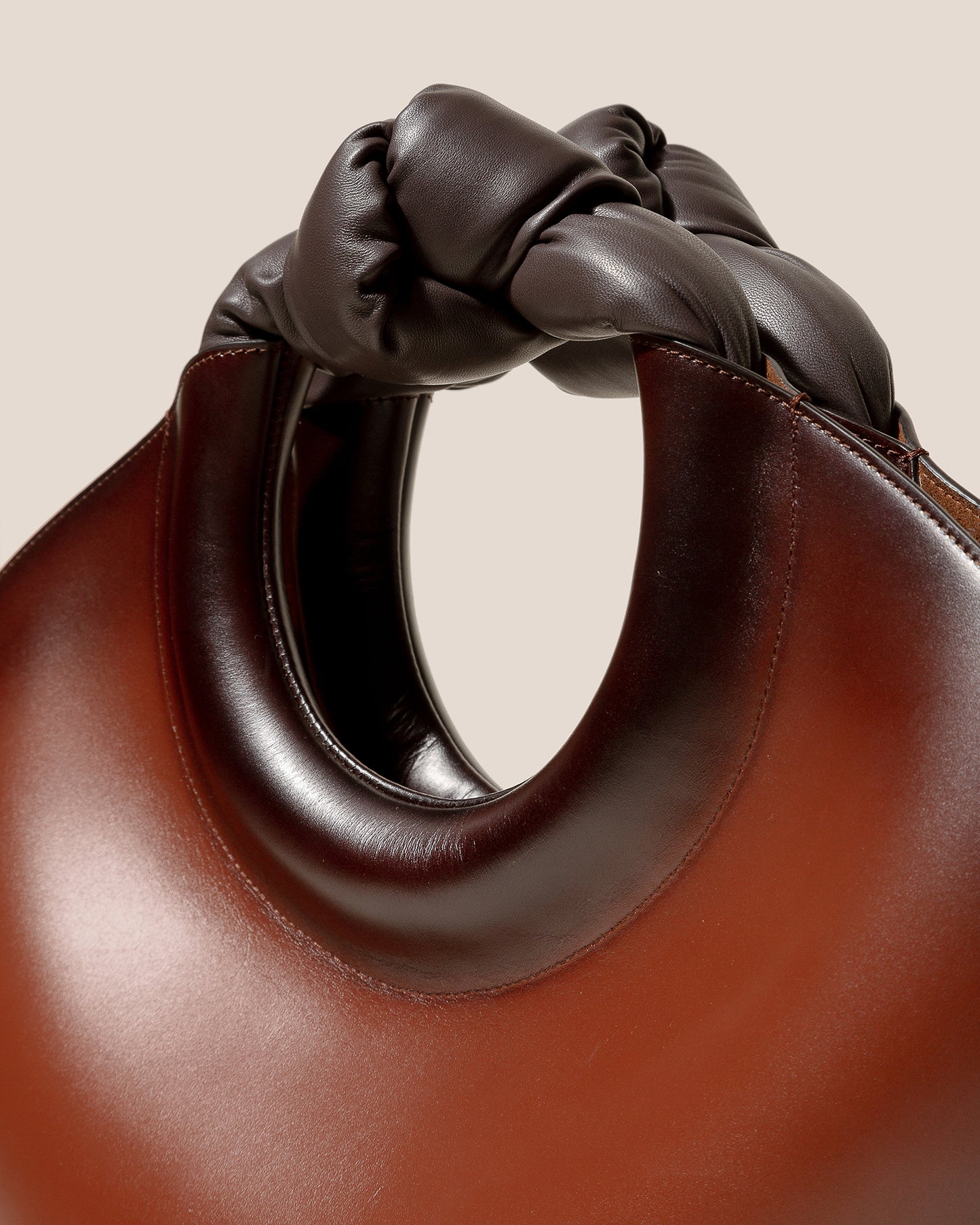 CASTELL AIRBRUSHED - Knotted-handle Leather Tote Bag