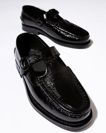 ALBER CRINKLED GLOSSY - T-bar Loafer