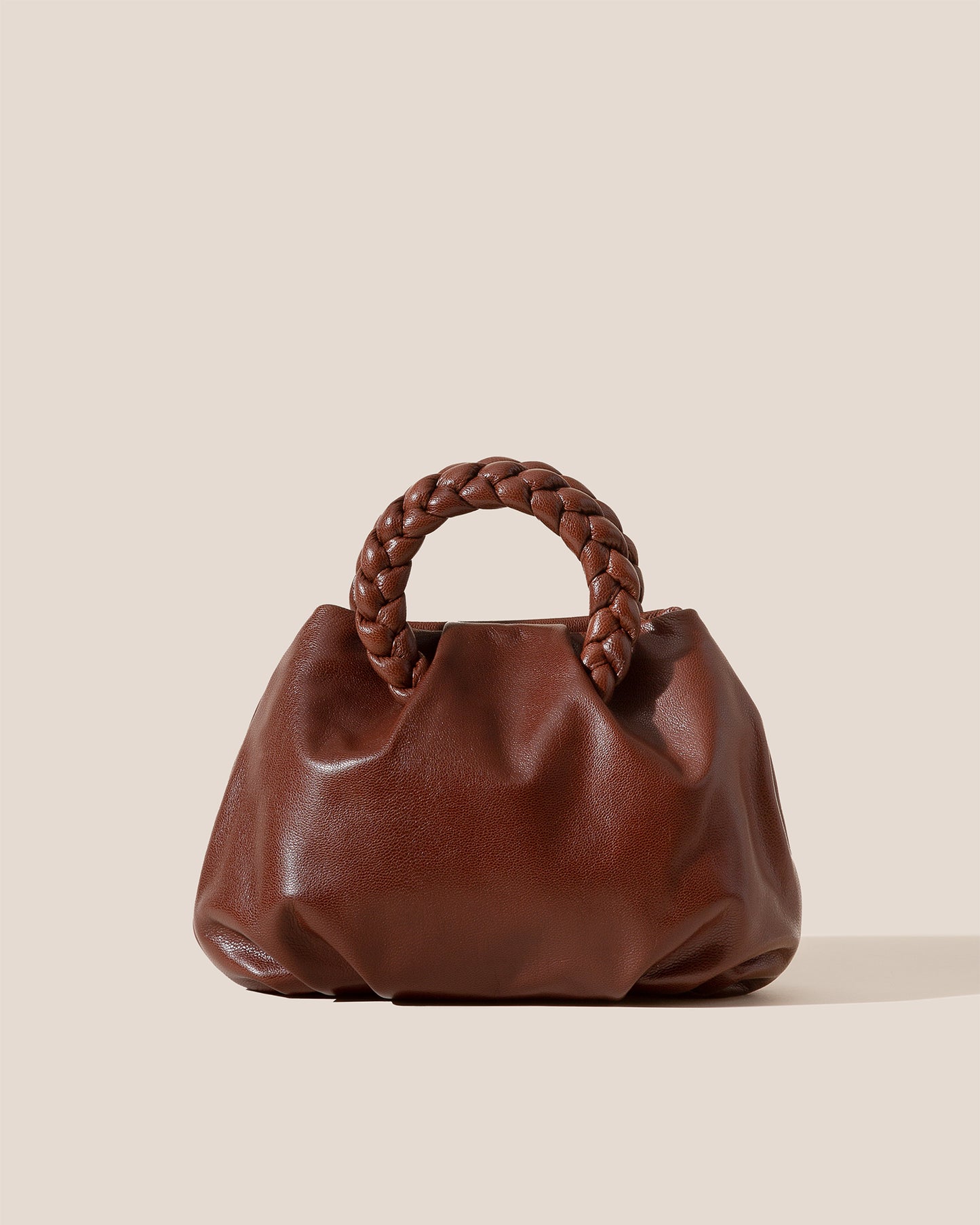 $376 Hereu Women's Yellow Bombon Leather Braided Top-Handle Crossbody  Bag