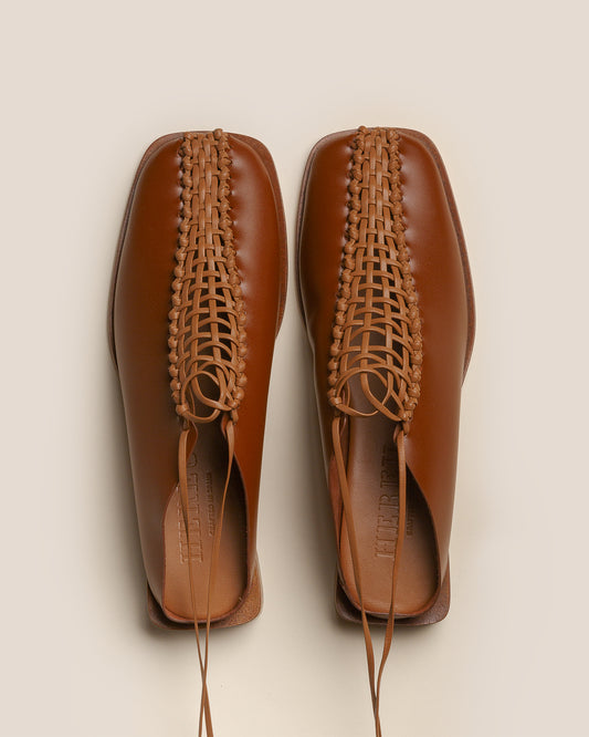 TONIA - Woven Ankle-Lace Mule