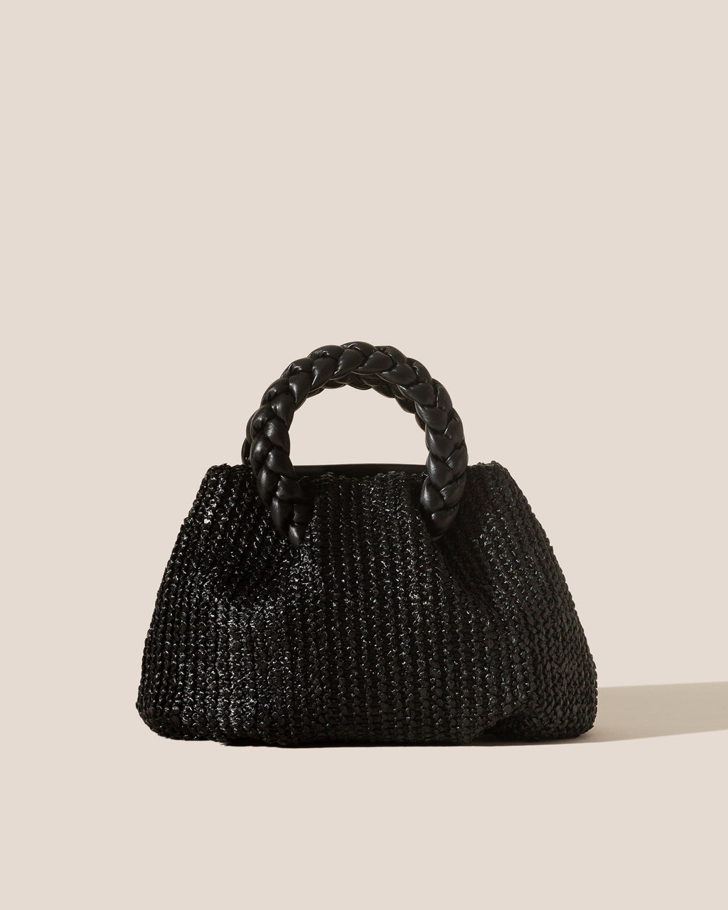 BOMBON M RAFFIA - Medium Plaited-handle Raffia Handbag
