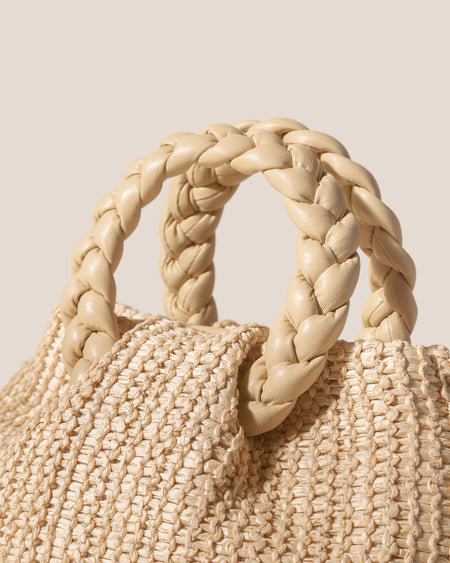 BOMBON M RAFFIA - Medium Plaited-handle Raffia Handbag