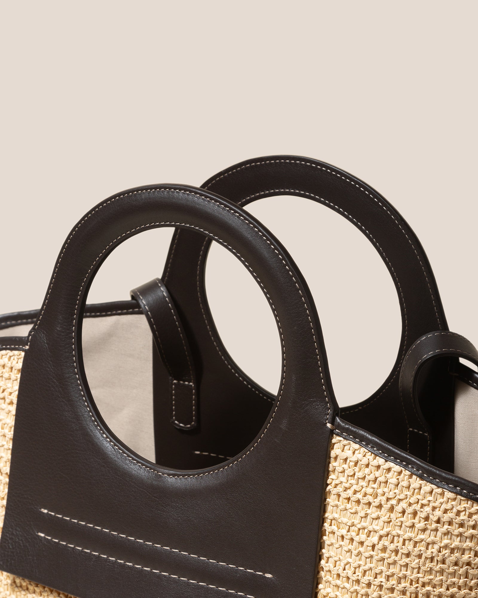 トートバッグ Hereu Leather-Trimmed Straw Tote Bag CABAS - Handwoven Straw Tote Bag – Hereu Studio