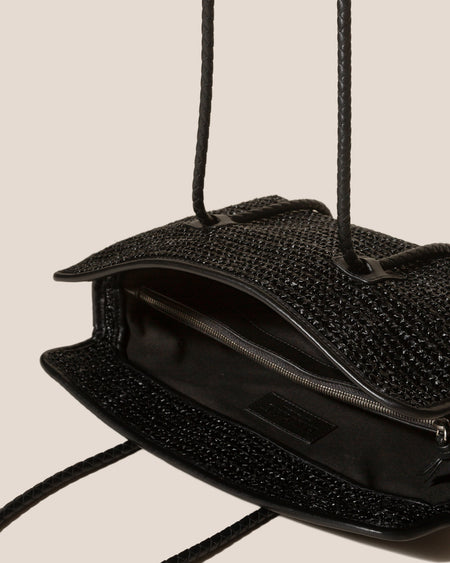 FORNA RAFFIA - Leather Framed Shoulder Bag