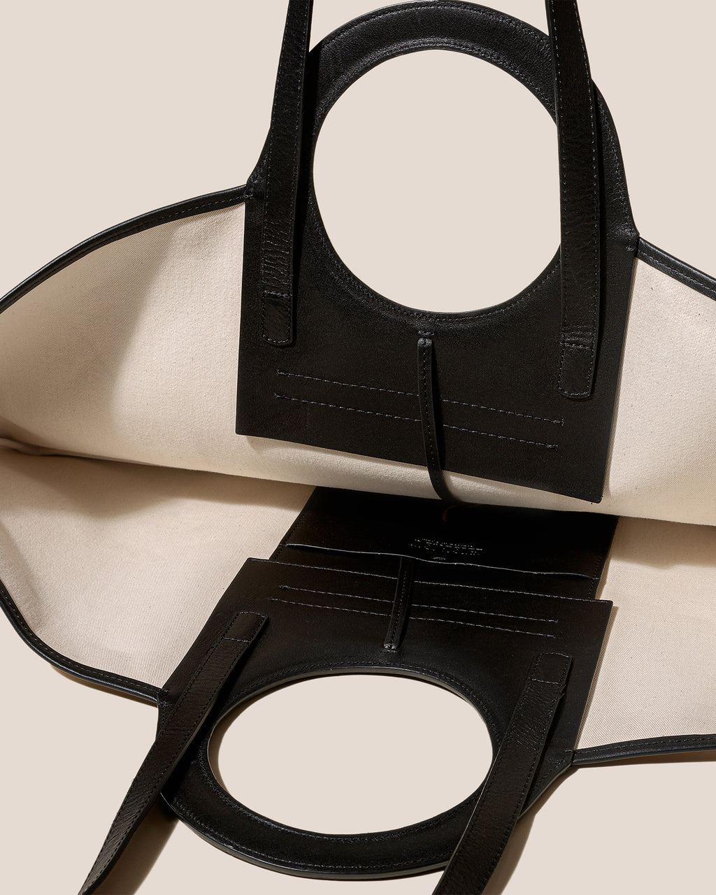 CALA S - Leather-trimmed Canvas Tote Bag