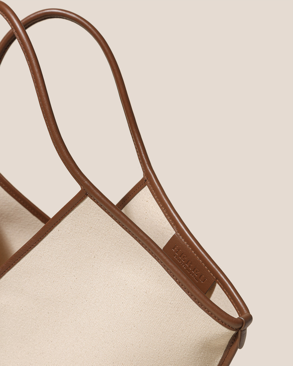 CALELLA - Leather-trimmed Organic Cotton Tote Bag