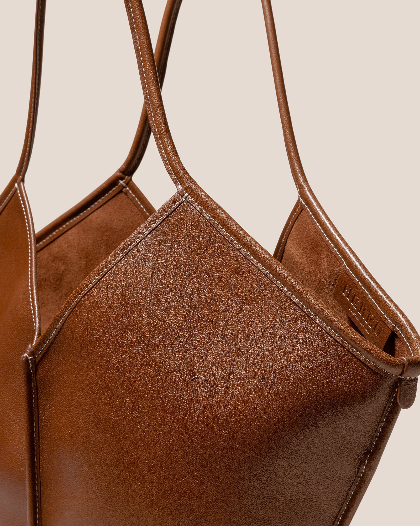 HEREU Shopper CALELLA with pouch in brown/ dark brown