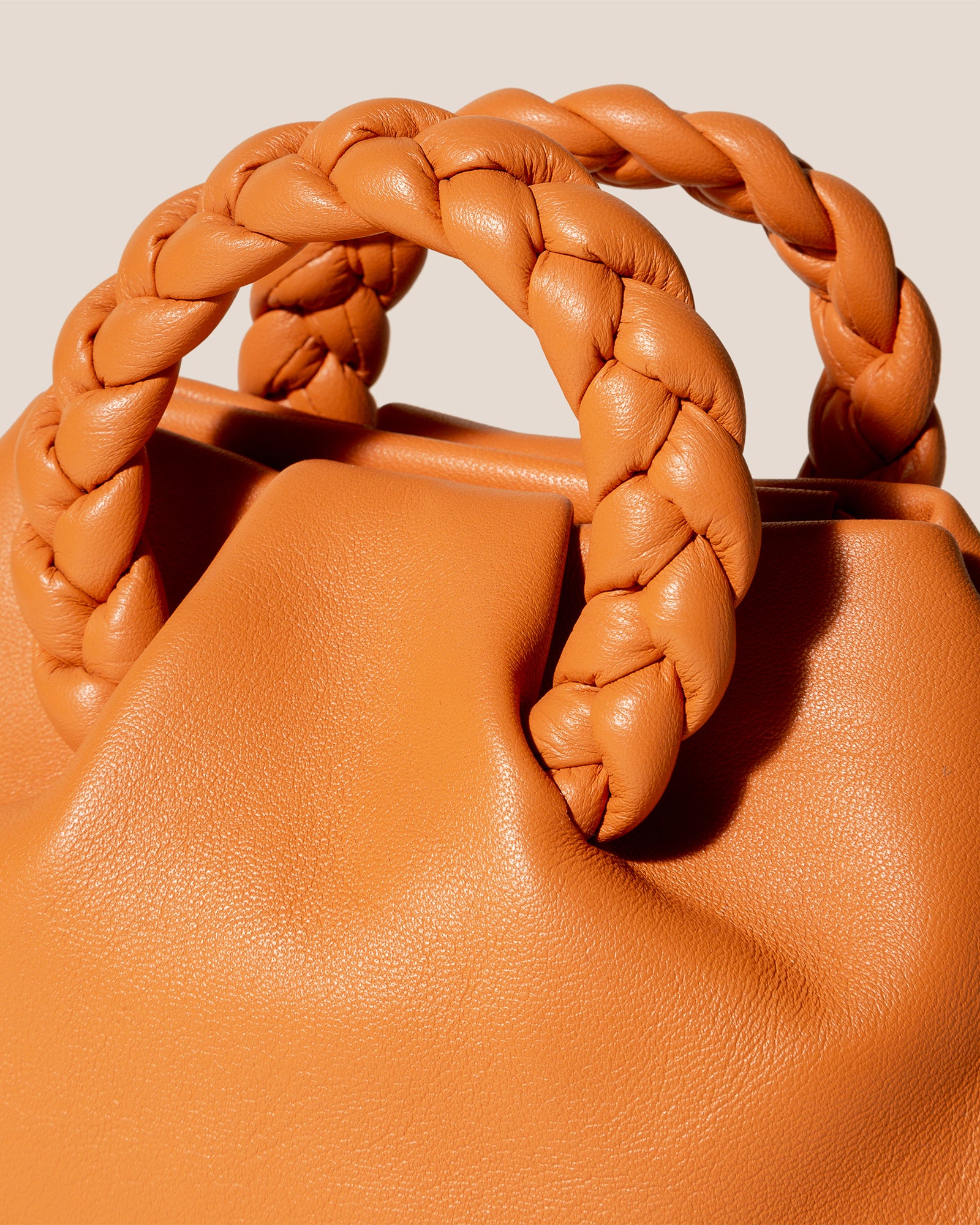 HEREU Bombon L - Plaited-handle Leather Tote Bag - Autumn