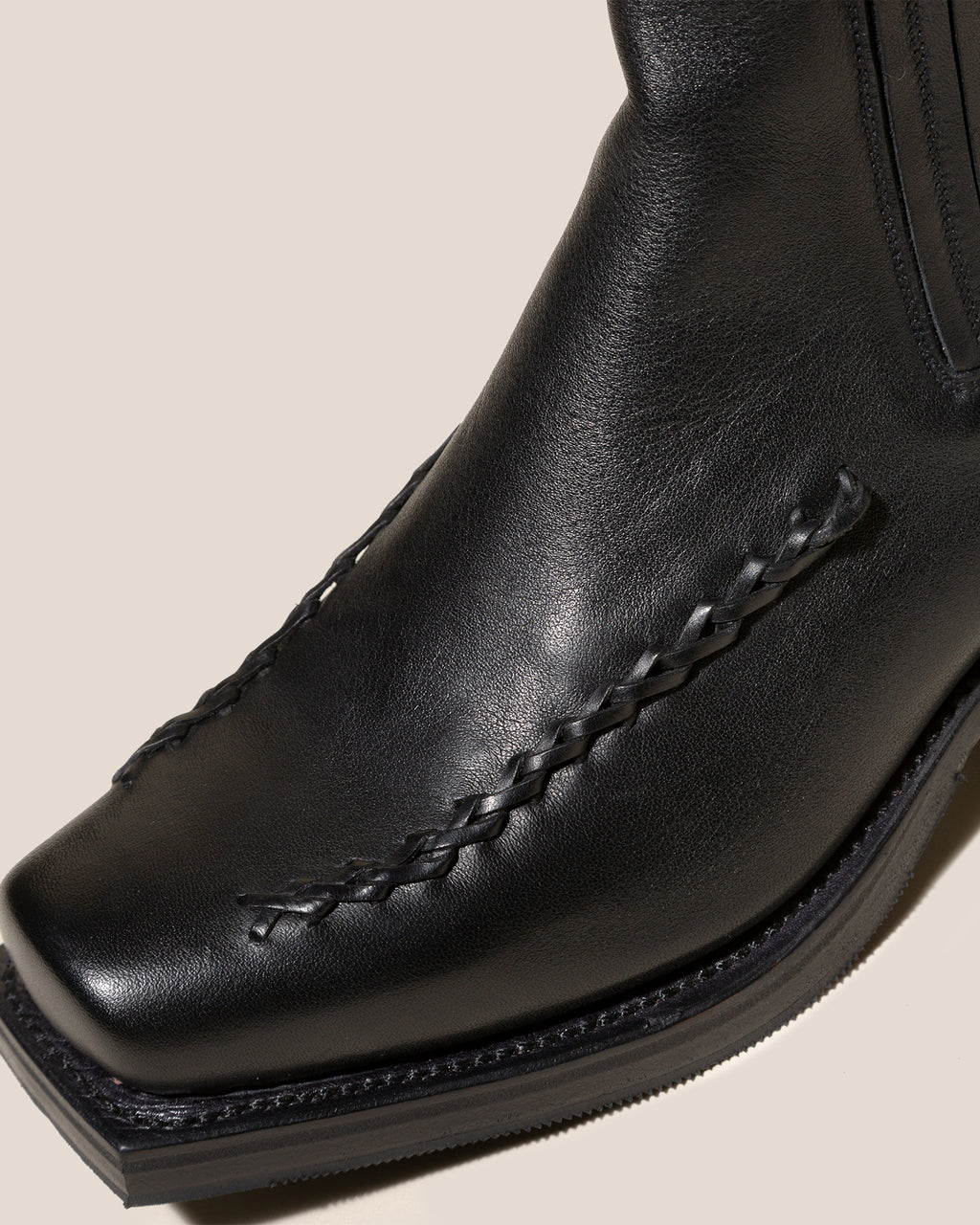 AGULLA - Square-Toe Braided Detail Chelsea Boot